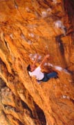 Andrew Connolly leading Spasm In A Chasm (25), The Pharos, Uncle Charlies Pinnacle.