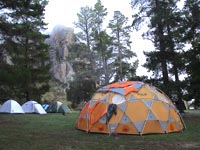 The massive dome tent, camped at Araps.
