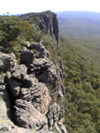 View of the main cliff from Rosea summit