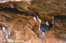 Malcolm Matheson on Poison Bait (25) at Scoop Rocks in the Grampians