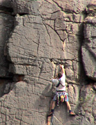 Unknown climber on Bowler Boulder