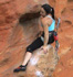 Jacqui takes a rest on Invisible Fist (26), Taipan Wall.