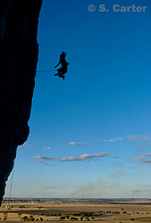 David Jones takes the fall from Punks in the Gym (32), Mount Arapiles, Victoria, Australia. Photo By: Simon Carter.