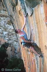 Julian Saunders on his Chicane (29), Taipan Wall, The Grampians, Victoria, Australia. Photos By Simon Carter.