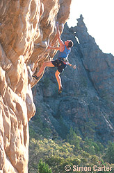 Julian Saunders, India (28), The Pharos, Mount Arapiles, Victoria, Australia. Photo By Simon Carter.