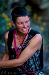 Louise Shepherd at Mt Arapiles. Photo By Simon Carter.