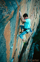 Simon Mentz on his  Father Oblivion (26), Taipan Wall, The Grampians, Victoria, Australia.