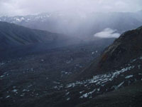 Tasman Glacier viewed whilst descending the lower part of the Boys Glacier
