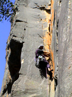 Natimuk local takes on Pitch One of The Ascension, grade 21.