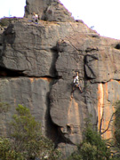 Unknown climber on Bowler Boulder