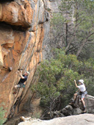 Kent top roping Fritz And The Cyclops, grade 24.